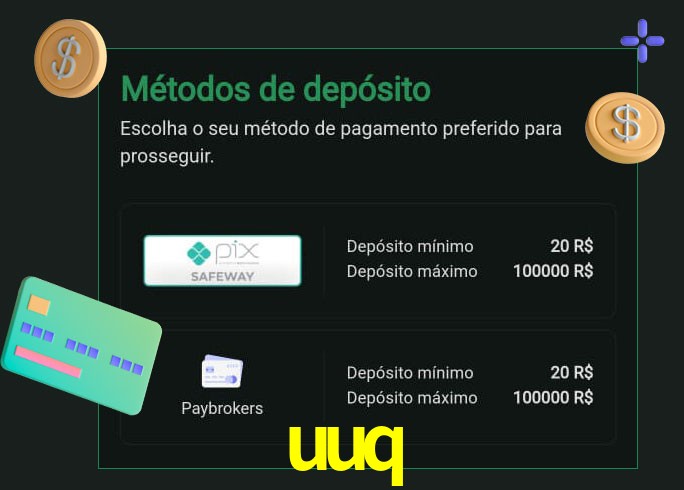 O cassino uuq oferece uma grande variedade de métodos de pagamento